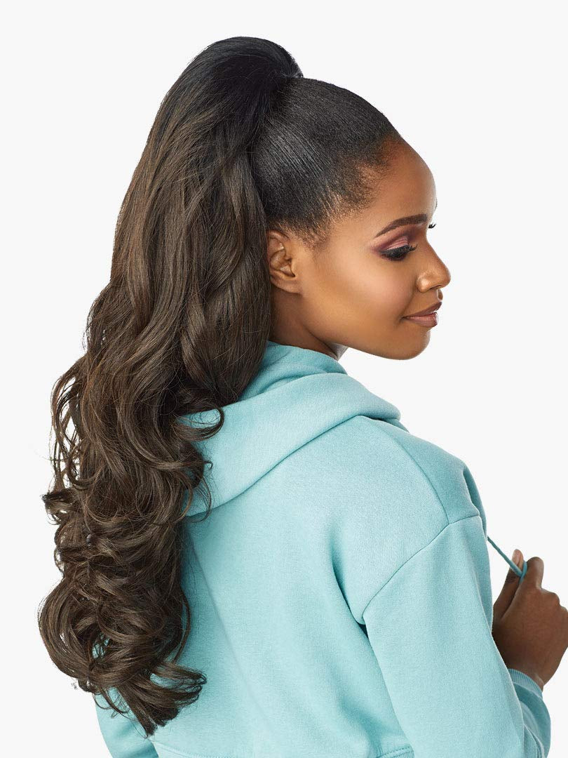 Instant Updown Halfwig Pony - Iud 6 4 Style in 1 Half Wig and Pony Drawstring (2 DARKBROWN)