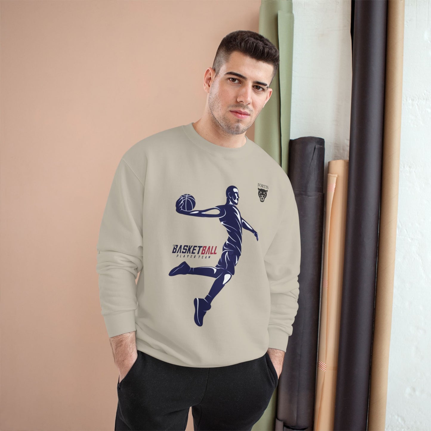 Basketball Dunk Champion Sweatshirt - Men's Athletic Crewneck