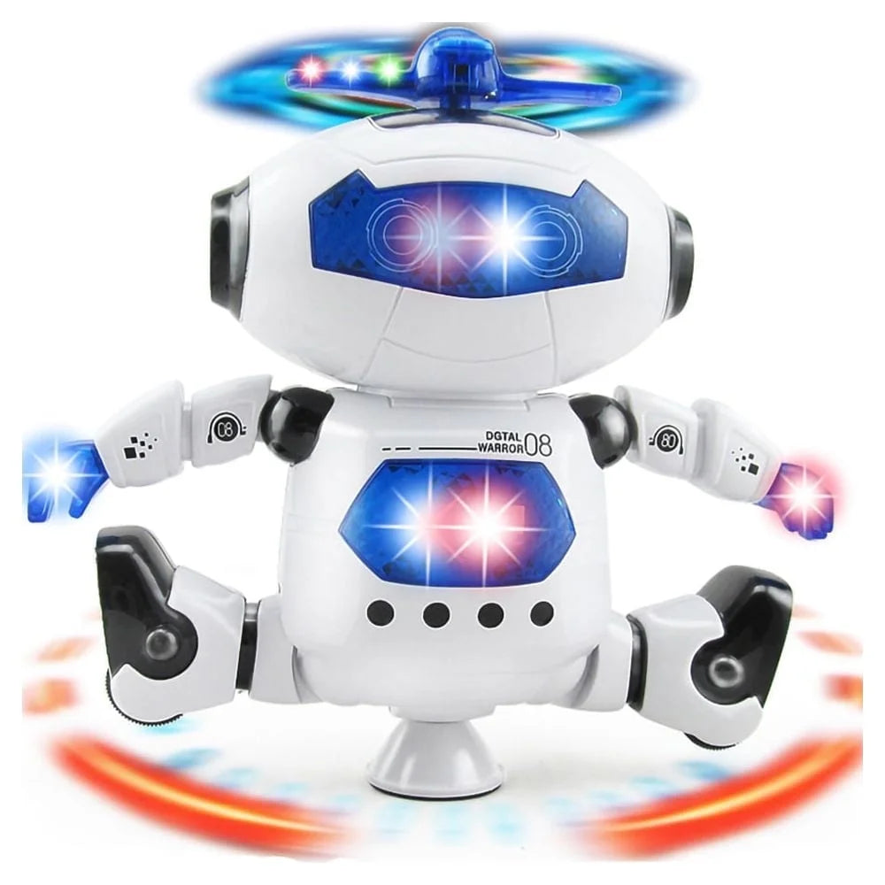 Robot Toy for Kids, Intelligent Electronic Walking Dancing Singing Robot Toys with 360° Body Spinning and Flashing Lights, Birthday Gift for Toddlers