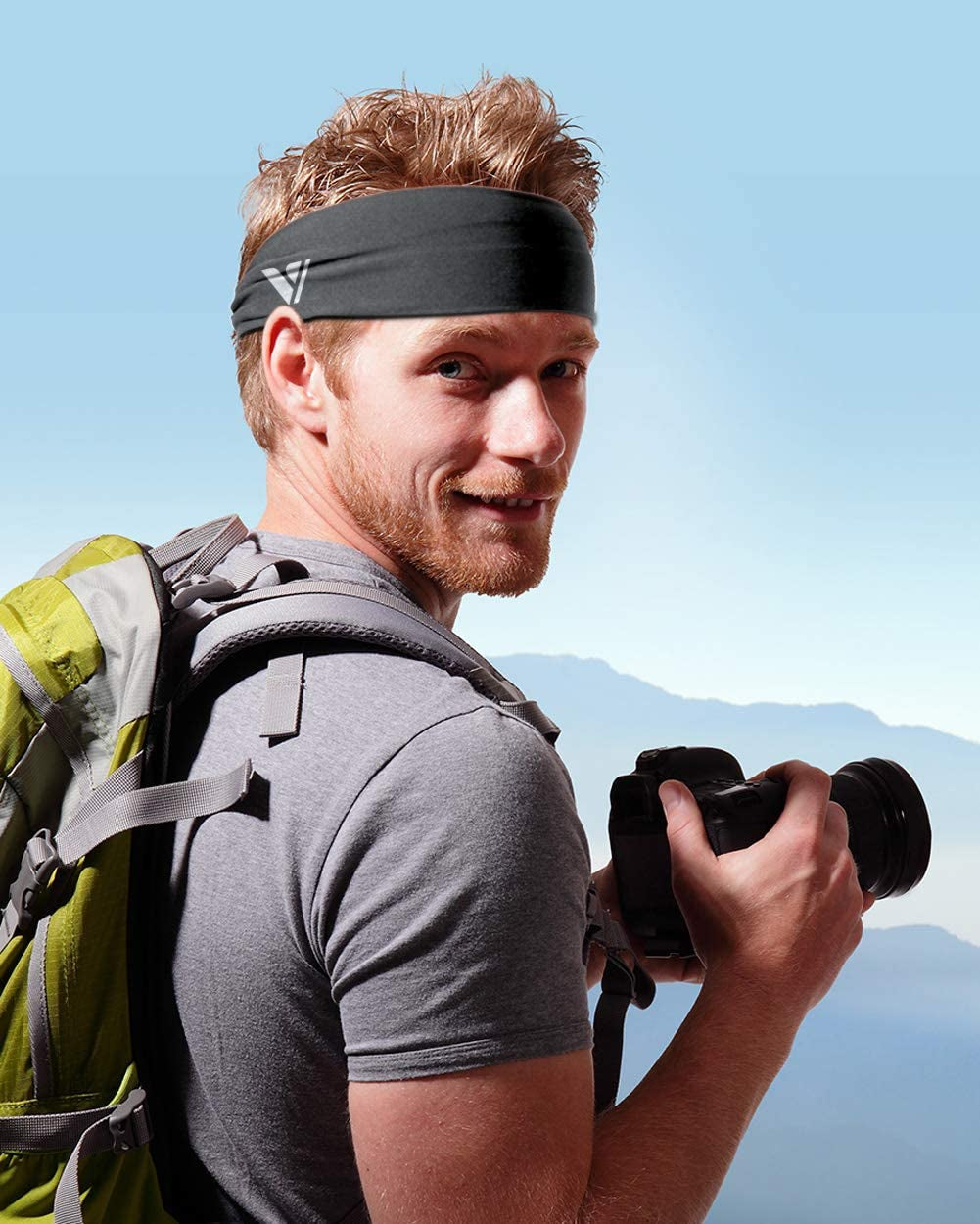 Running Headbands for Men Sweatbands Sports Sweat Bands Mens Workout Thin Fitness Gym Yoga 4 Pack…