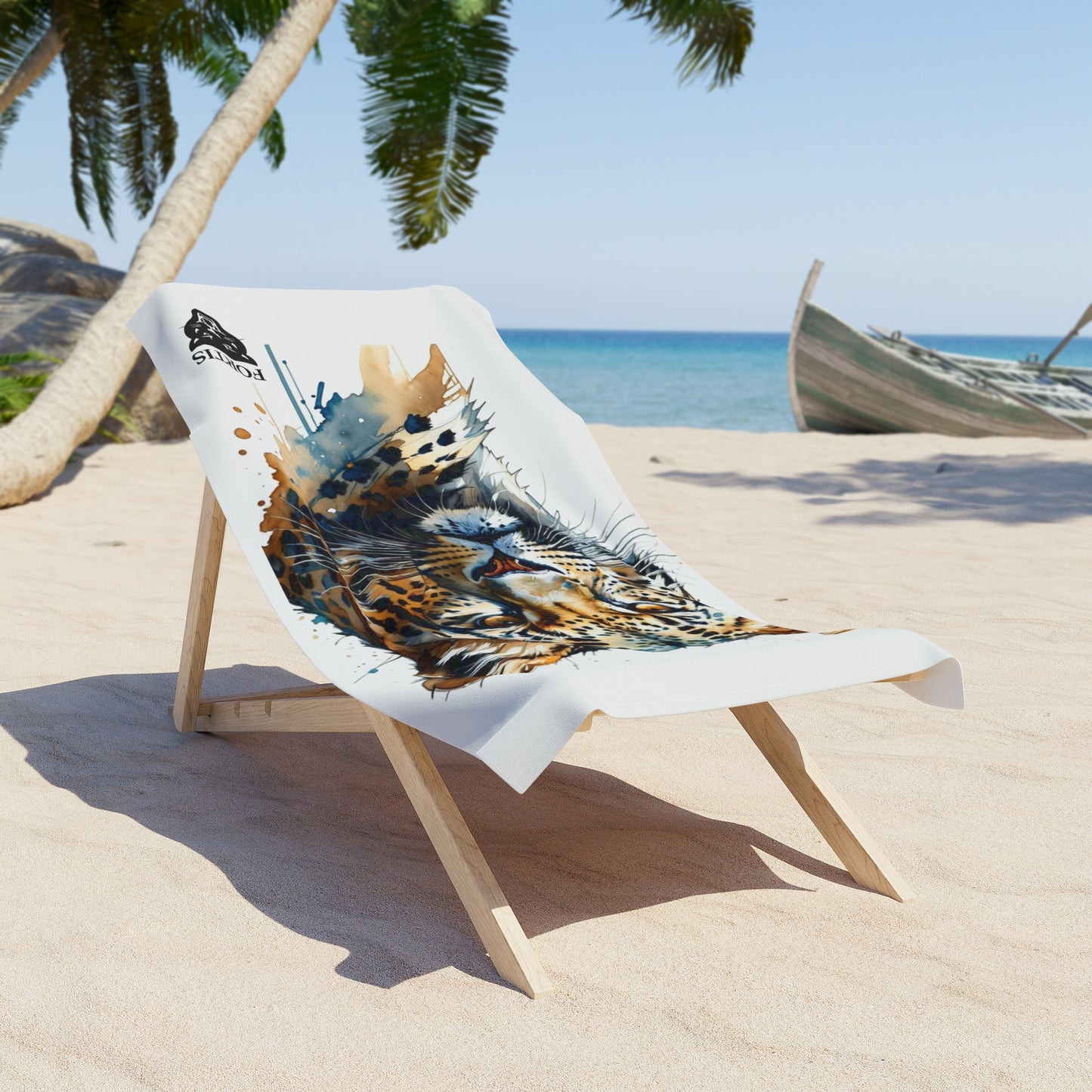 Leopard Watercolor Beach Towel — Artistic Big Cat Pool & Travel Towel