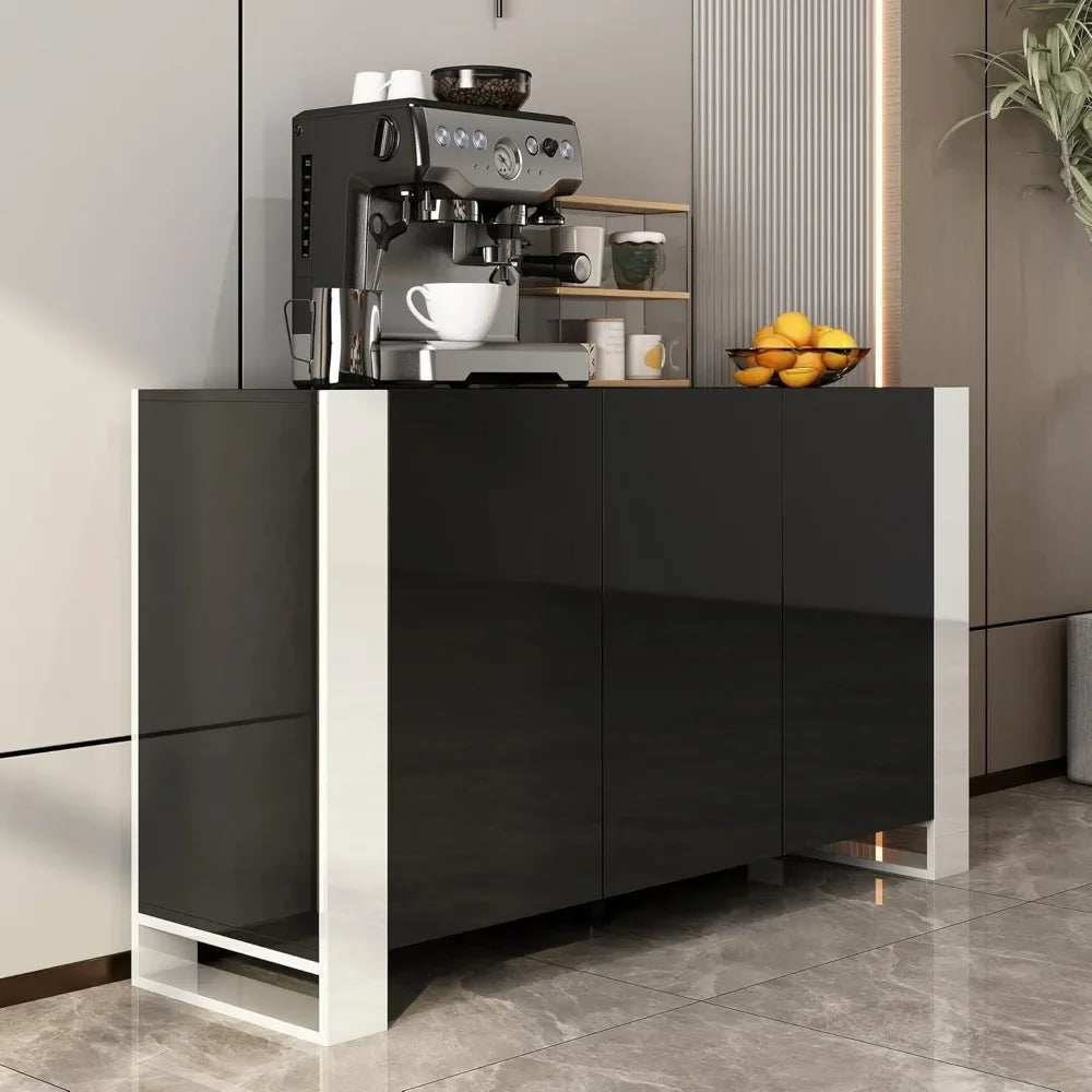 Coffee Bar Cabinet Buffet Cabinets Sideboard for Kitchen, 55''W,Kitchen Cabinet with Doors and Adjustable Shelves