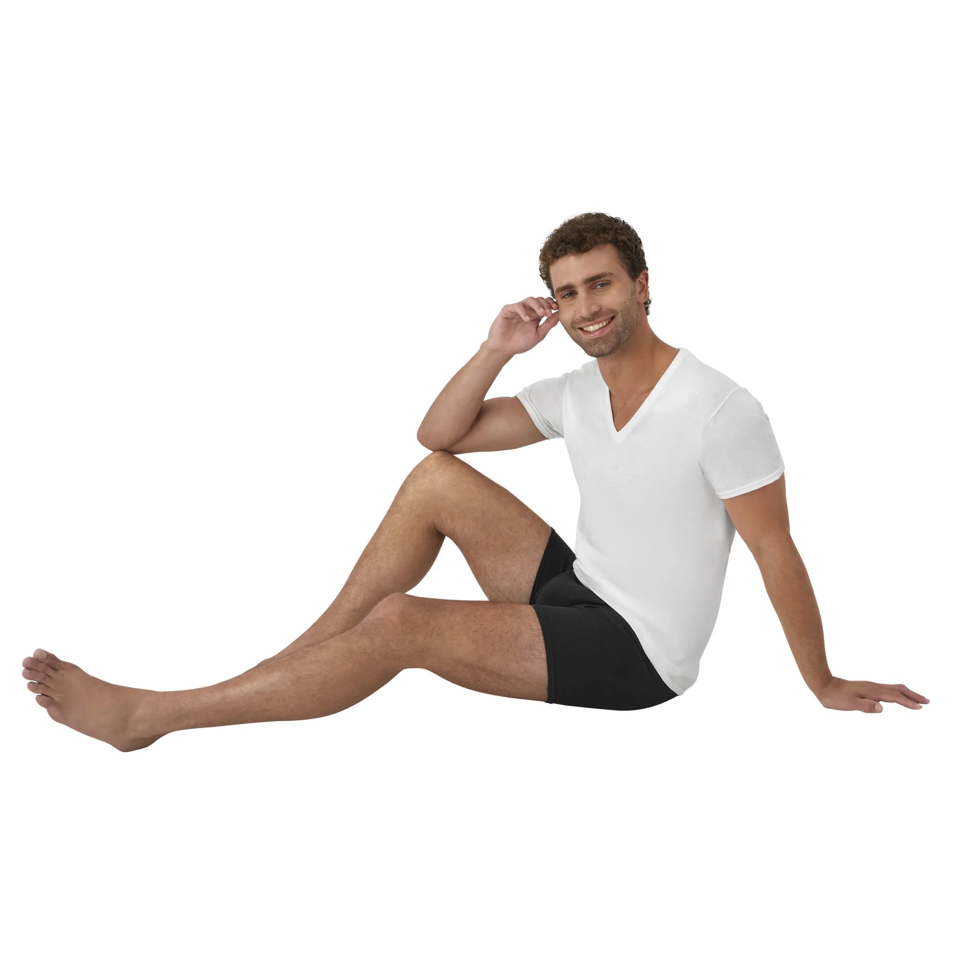 Men'S Cotton V-Neck Undershirt Pack with Odor Control, Moisture-Wicking, 6-Pack