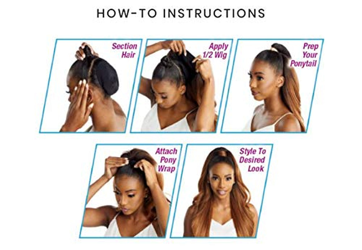 Instant Updown Halfwig Pony - Iud 6 4 Style in 1 Half Wig and Pony Drawstring (2 DARKBROWN)