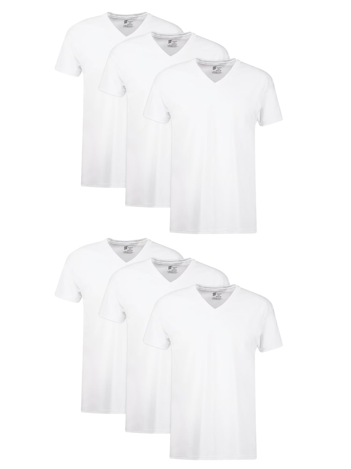 Men'S Cotton V-Neck Undershirt Pack with Odor Control, Moisture-Wicking, 6-Pack