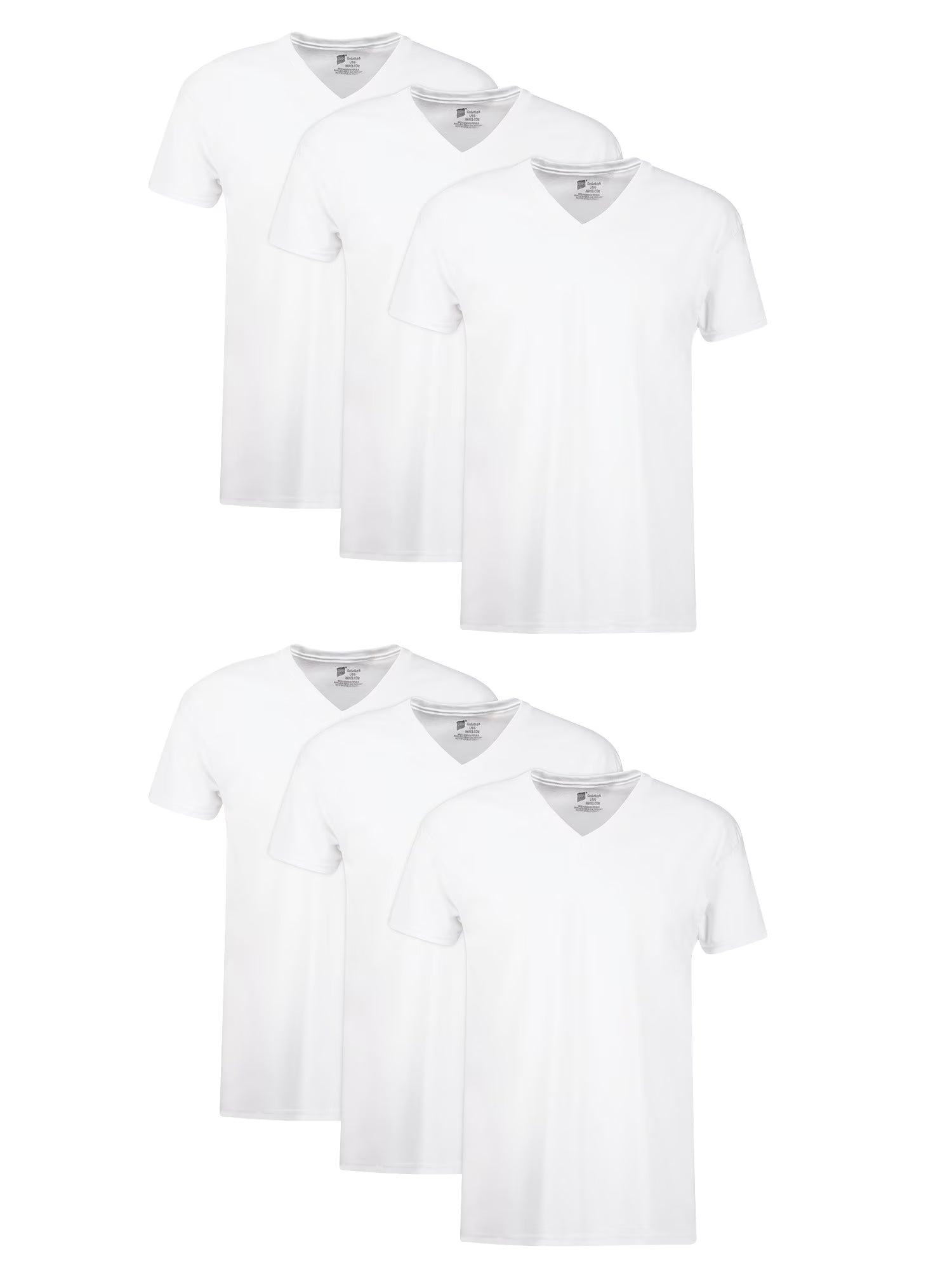 Men'S Cotton V-Neck Undershirt Pack with Odor Control, Moisture-Wicking, 6-Pack
