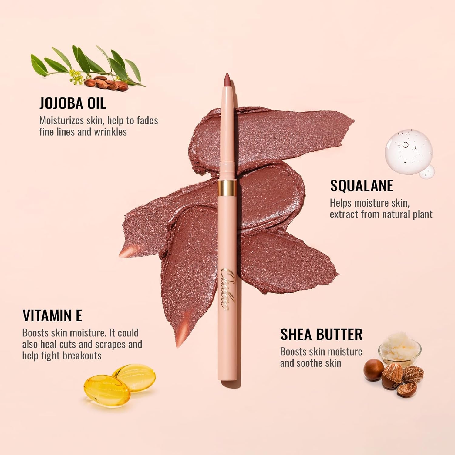 Waterproof Lipliner Pencil Set - Smooth and Creamy, Retractable Lip Makeup for Precision Application, Vegan & Cruelty-Free