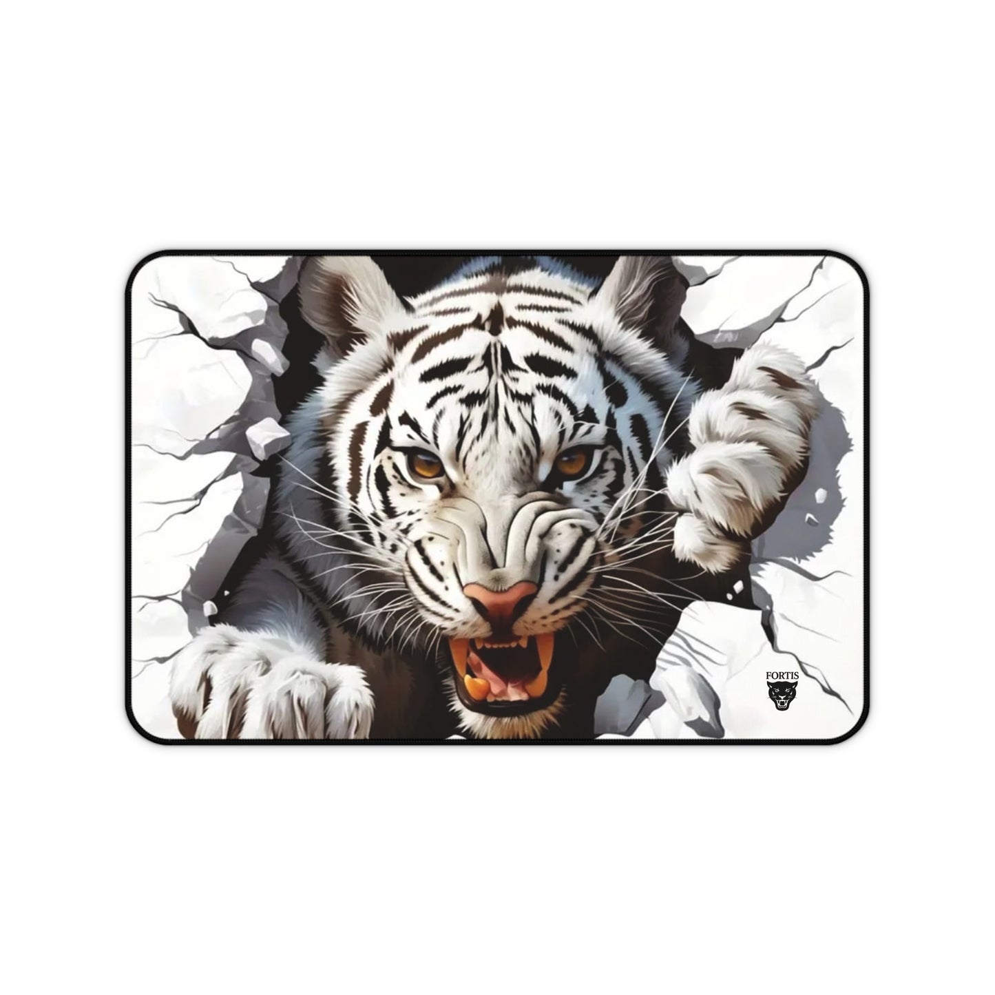 Fierce Tiger Desk Mat, Animal Print Mouse Pad, Office Decor, Gamer Gift, Unique Home Office Accessory