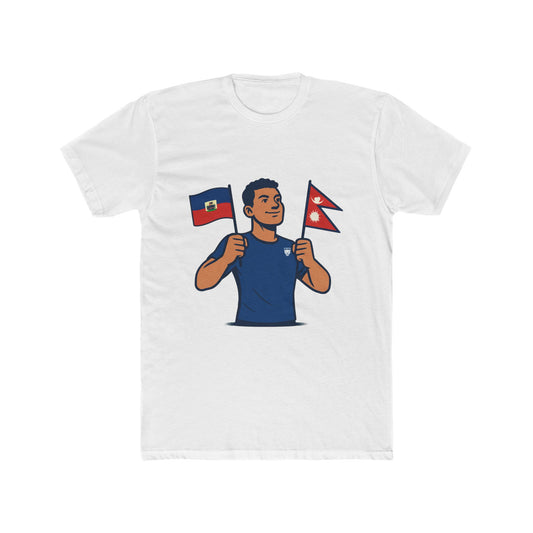 Unisex Cotton Crew Tee with Diverse Flags Design, Perfect for Pride, Cultural Events, Casual Outfits, Gifts, Travel Enthusiasts
