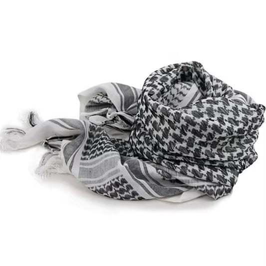 Unisex Lightweight Plaid Tassel Arab Desert Shemagh Keffiyeh Scarf Wrap Pashmina