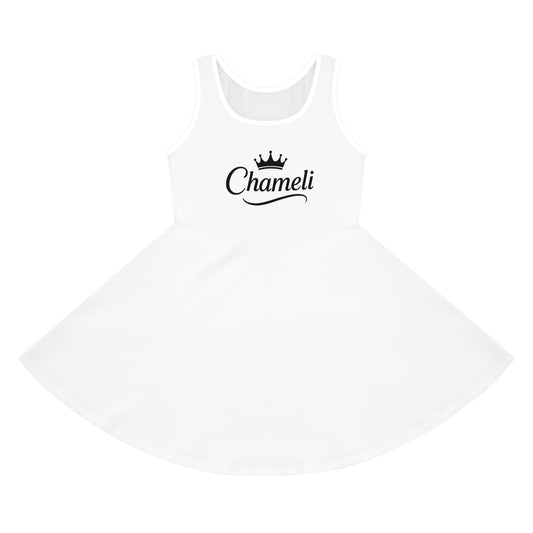 Charming Girls' Sleeveless Sundress with Custom Print, Summer Dress, Kids' Fashion, Party Wear, Birthday Gift, Playtime Outfit