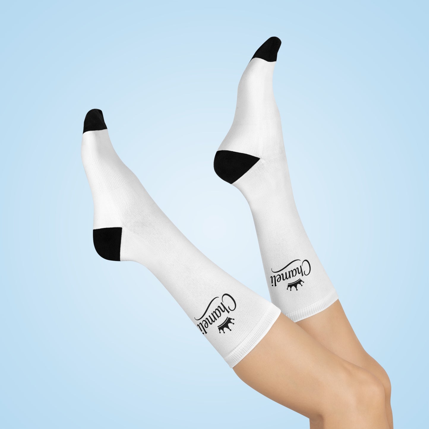 Charming Cushioned Crew Socks | Cozy Gifts for Her, Wardrobe Essentials, Stylish Comfort, Everyday Wear, Personalized Sock Gift