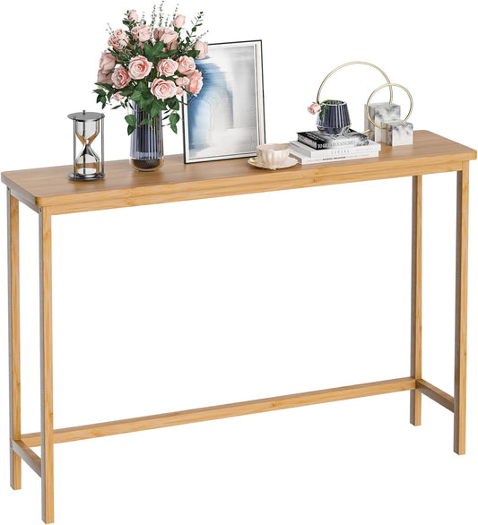 Console Table, Entryway Table, Narrow Sofa Table, 39" Bamboo Hallway Table for E