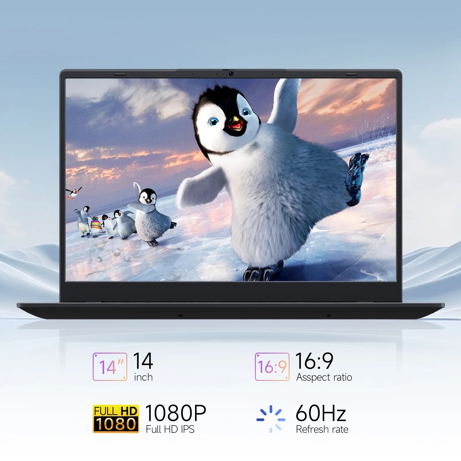 14 Inch Windows 11 Laptops New Intel Celeron N4000 up to 2.6Ghz 8GB RAM 256GB ROM Netbook Laptop Computer for Beginner, Student, Business