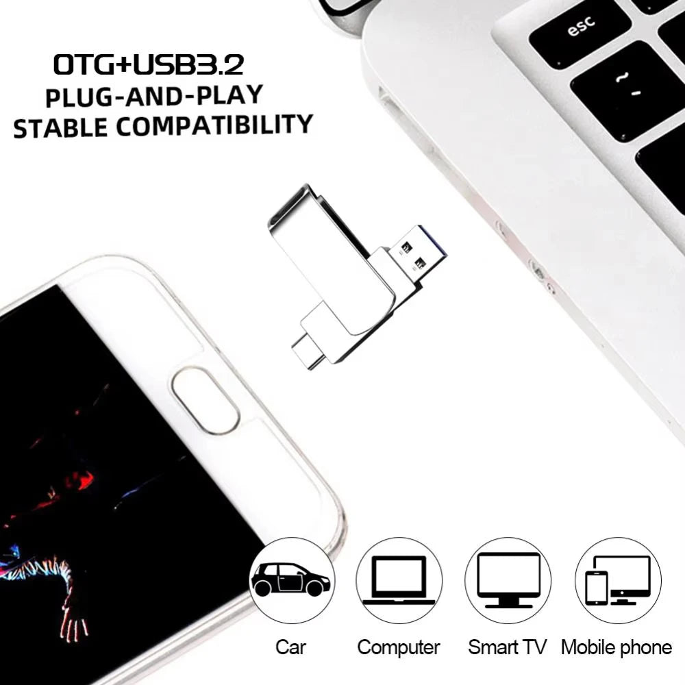 Xiaomi 16TB USB3.2 Flash Drive Waterproof High Speed Transfer Type-C 2-In-1 Interface Universal for Mobile Phone Computer U Disk
