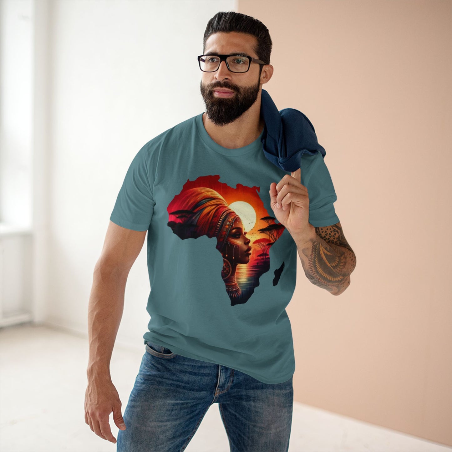African Sunset Tee, Ethnic Art Shirt, Culture Inspired T-Shirt, Travel Apparel, Gift for Her, Unique African Style Top
