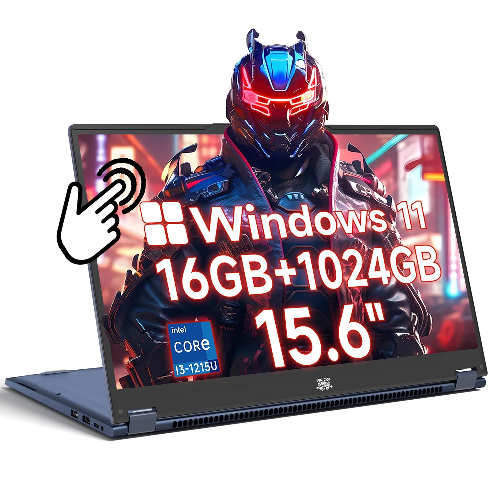 15.6In 2 in 1 Laptop Touchscreen 16GB DDR4 1TB SSD Tablet Computer with 6-Core 8-Thread Intel I3-1215U Processor, 360° Flip, FHD IPS