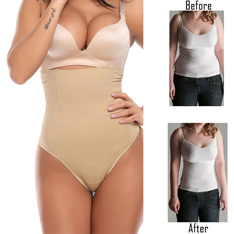 Women Sexy Thong Tummy Control Slimming Panties High Waist Trainer Seamless Shapewear Girdle Bodysuit Body Shaper
