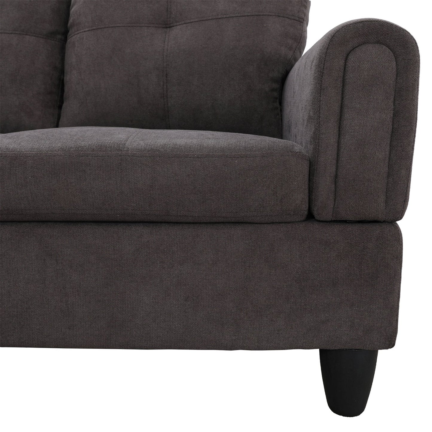 Sofa Set,Flannel Living Room Sofa Set,L-Shaped Sectional Sofa,2-Piece Couch Living Room,Dark Brown