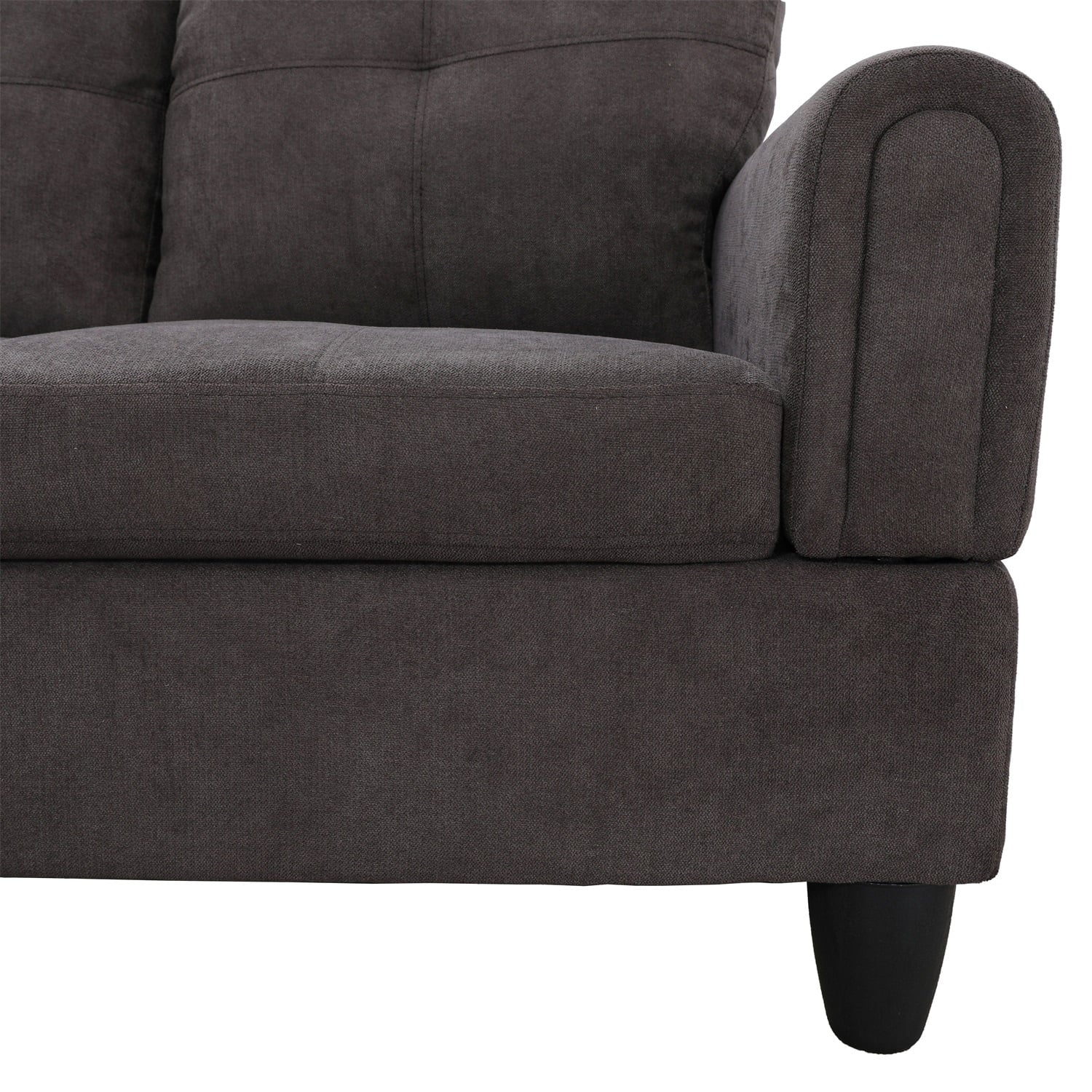 Sofa Set,Flannel Living Room Sofa Set,L-Shaped Sectional Sofa,2-Piece Couch Living Room,Dark Brown