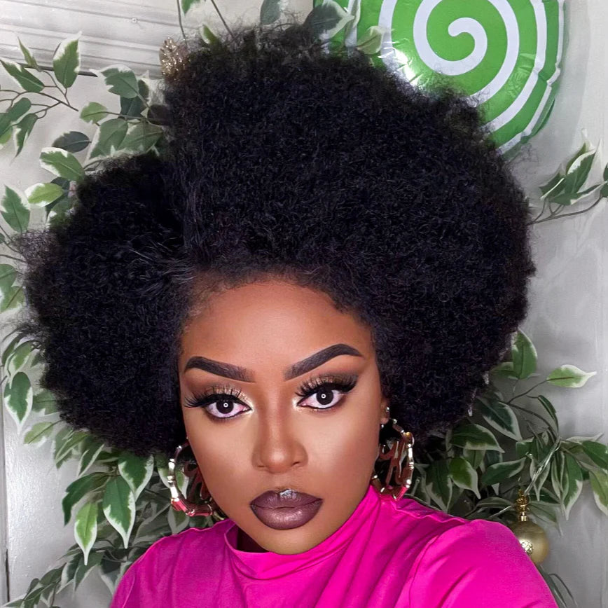 Afro Kinky Curly with Kinky Edges HD 13X4 Lace Front Wig