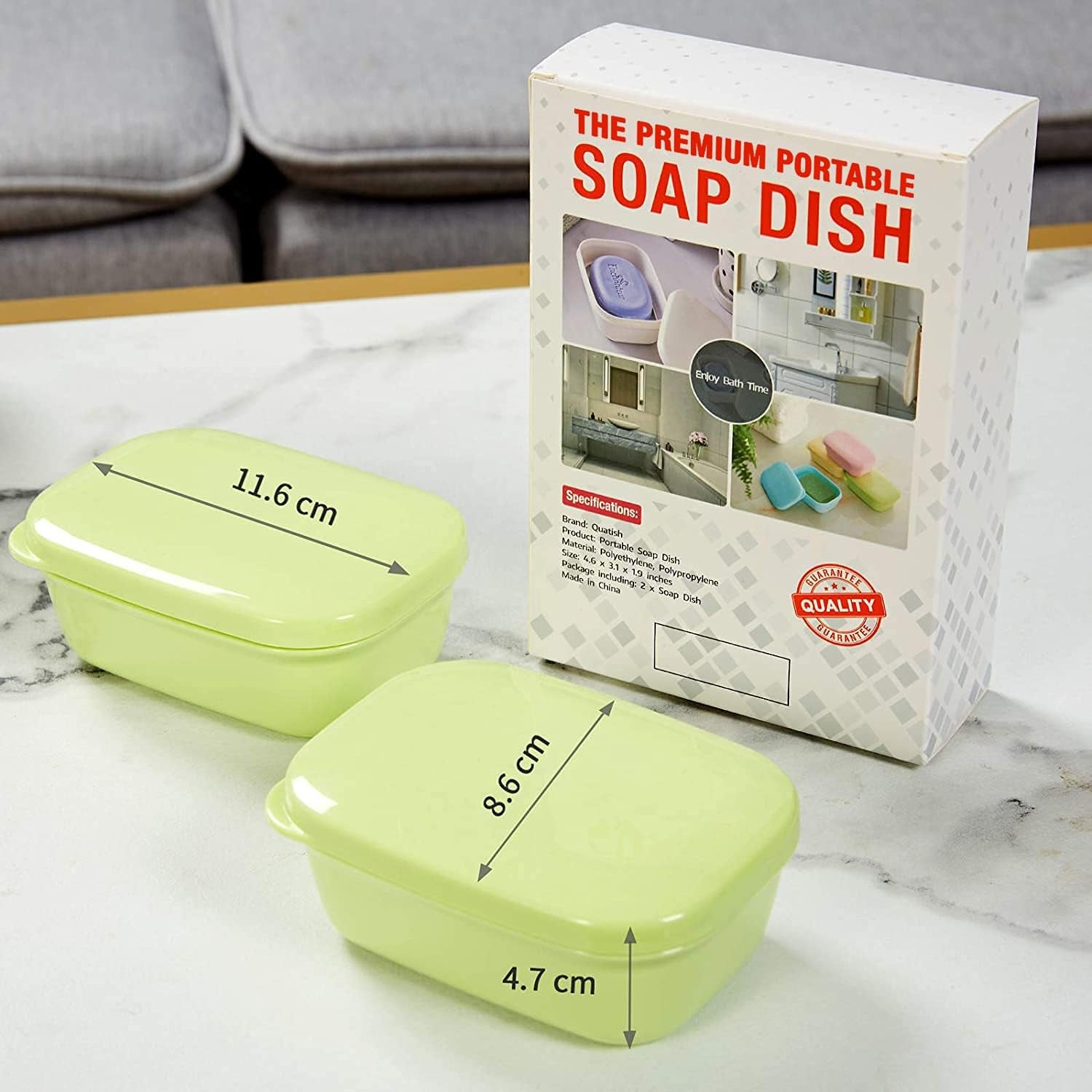2 Pack Travel Soap Container, Portable Soap Holder with Lid, Travel Bar Soap Holder, Soap Case for Camping Gym Travel, Soap Box for Bathroom,Green