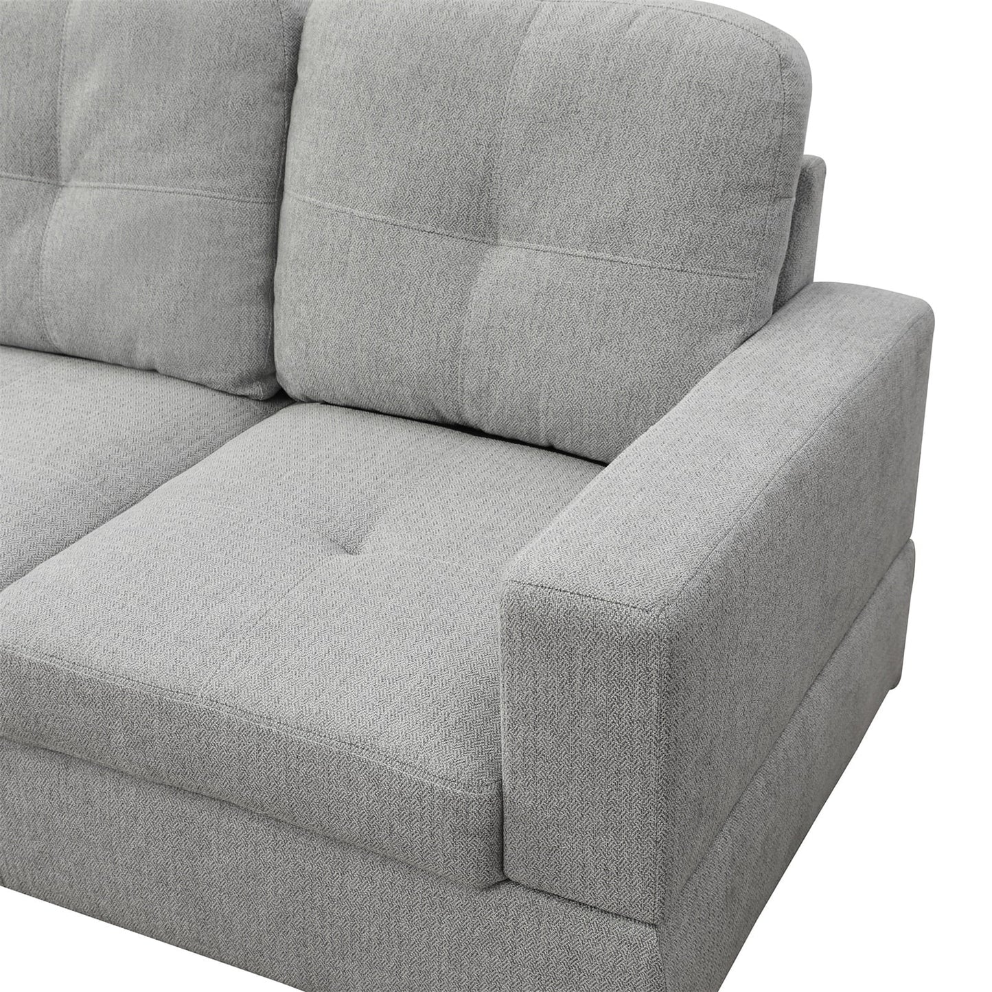 Couch Sofa Set, Modern L-Shaped Sofa Living Room Furniture Set, Chenille Finish Sectional Sofa Set for Apartment, Off-White(Without Ottoman)