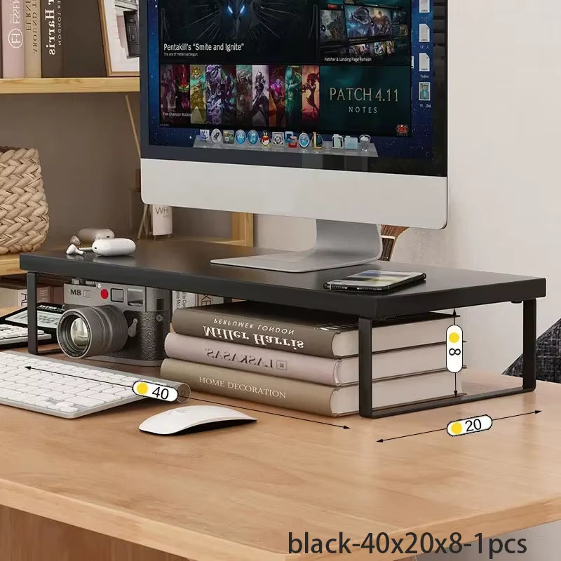 Multiple Sizes Desktop Computer with Elevated Laptop Display Elevated Dormitory Desktop Storage Office Screen Base Bracket