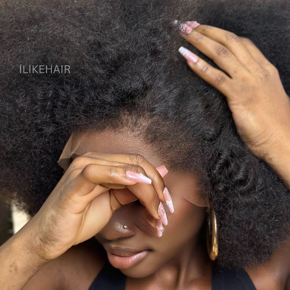 Afro Kinky Curly with Kinky Edges HD 13X4 Lace Front Wig