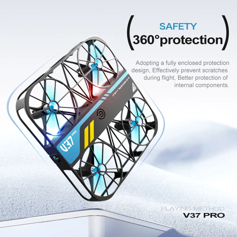 V37 New Mini 8K Drone with Camera 4K HD Easy to Carry Wifi FPV Dron Pocket Rc Helicopter Quadcopter Family Toys Gift