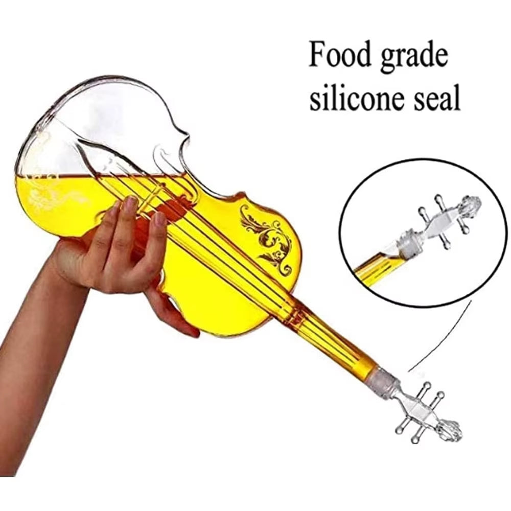 Whiskey Decanter Violin Decanter Crystal Drinking Cup Whiskey Glasses Cup for Wine Cocktail Vodka Home Halloween Party Bar Gift