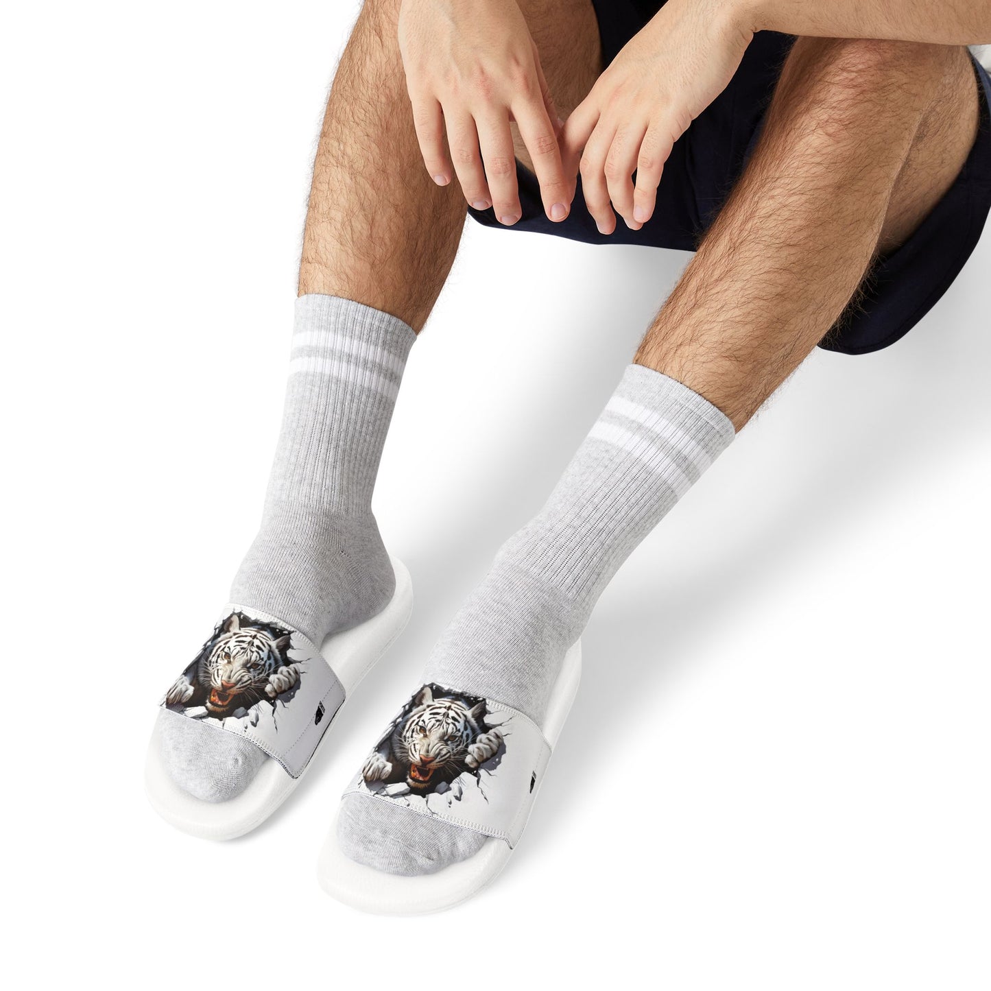 Men's Tiger Print Removable-Strap Sandals | Stylish Comfort, Pool Party Essential, Summer Footwear, Casual Slides, Gift for Him