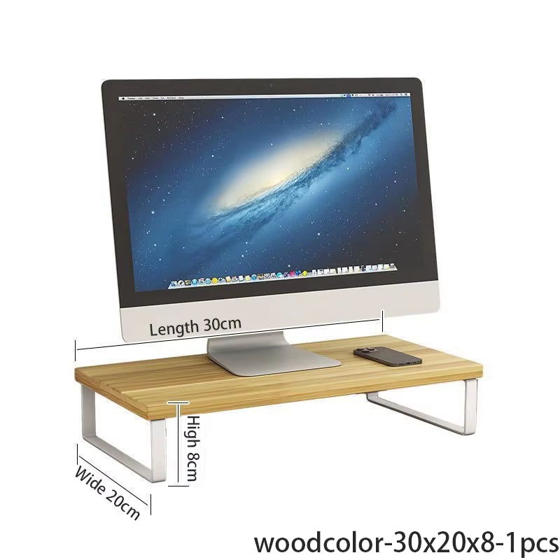 Multiple Sizes Desktop Computer with Elevated Laptop Display Elevated Dormitory Desktop Storage Office Screen Base Bracket