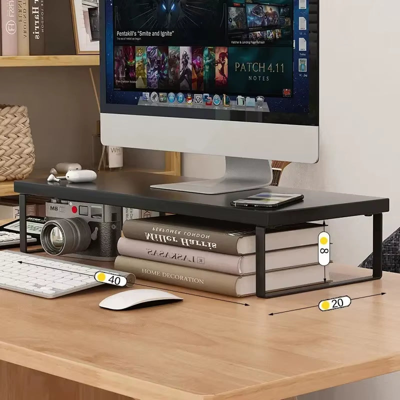 Multiple Sizes Desktop Computer with Elevated Laptop Display Elevated Dormitory Desktop Storage Office Screen Base Bracket