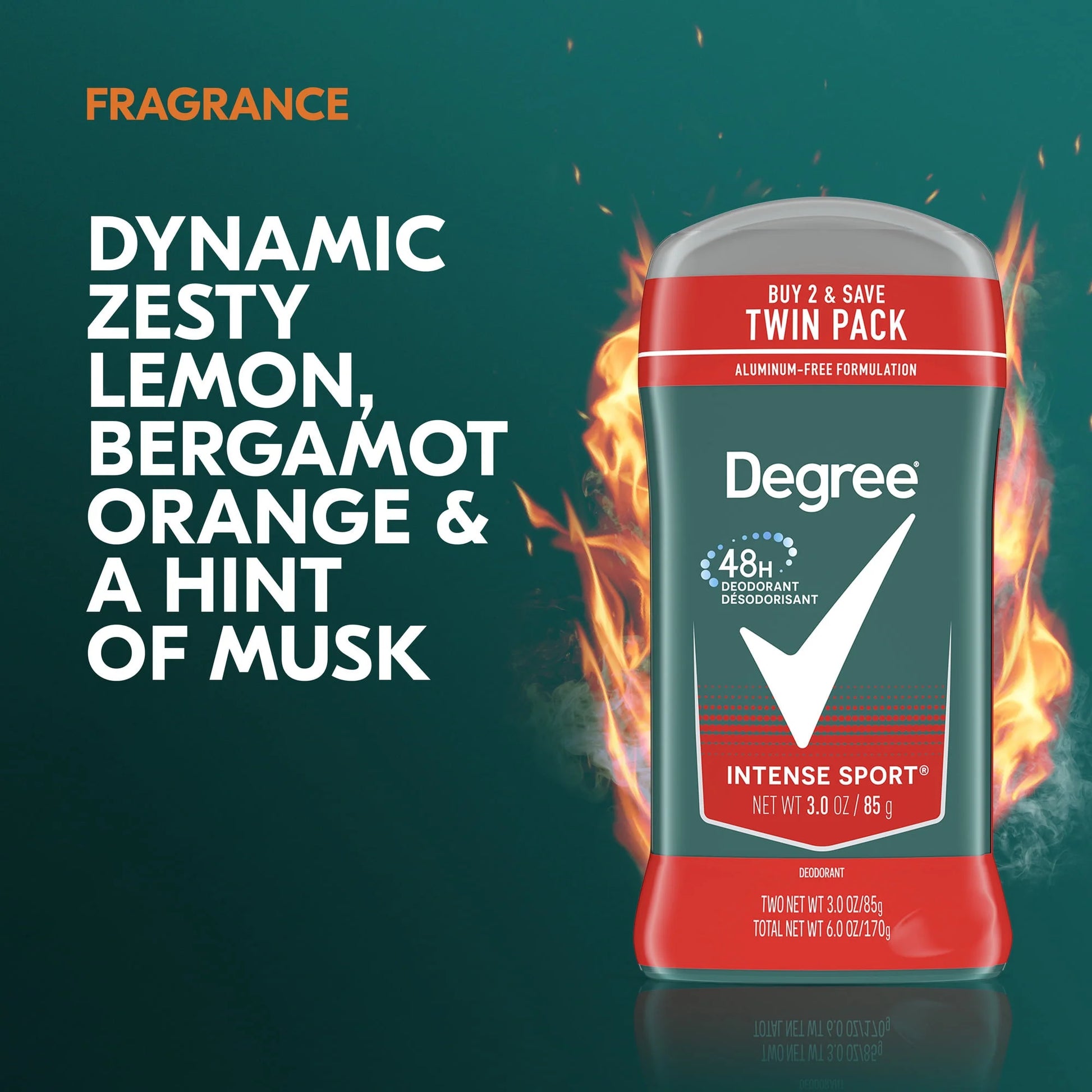 (2 Pack)  Men Intense Sport 24H Deodorant, 3 Oz, 2 Count