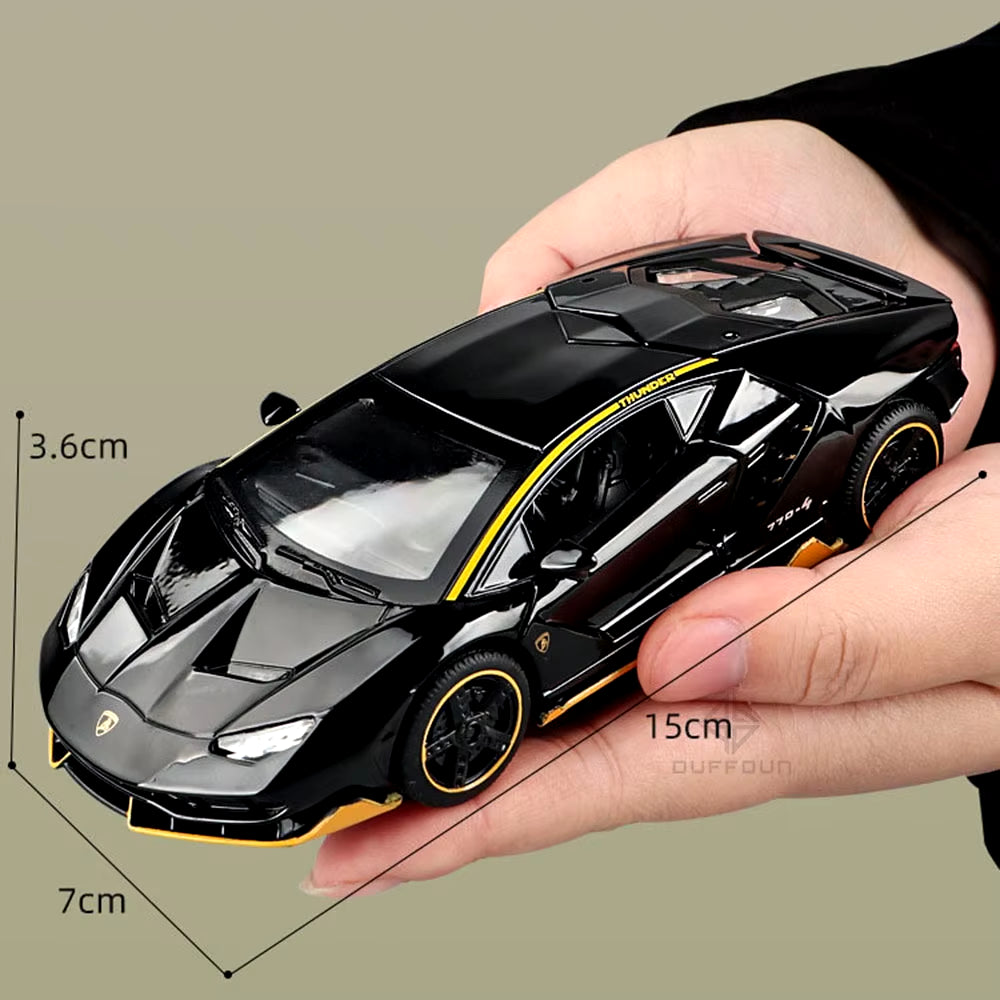1/32 Cars Toys Auto to Scale Lambor LP770 Diecast Model Cars Alloy Autos Toys Gift for Boys Pull Back Light Music Kids Car