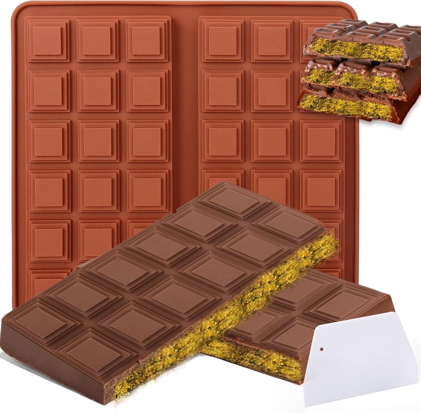 Large Chocolate Bar Mold Deep Dubai, Thick Chocolate Bar Molds Silicone for Fill