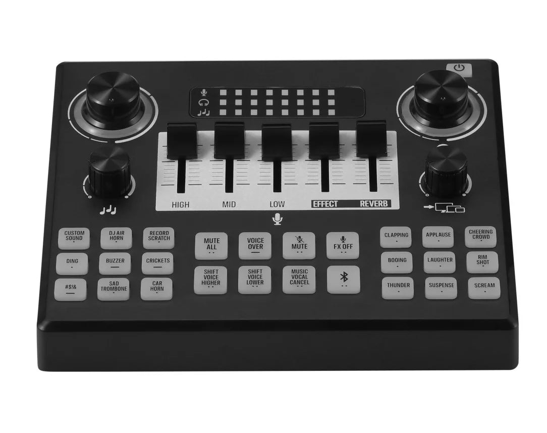 Audio Mixer, Multiple Sound Pads & Effects for Vlogging, Black