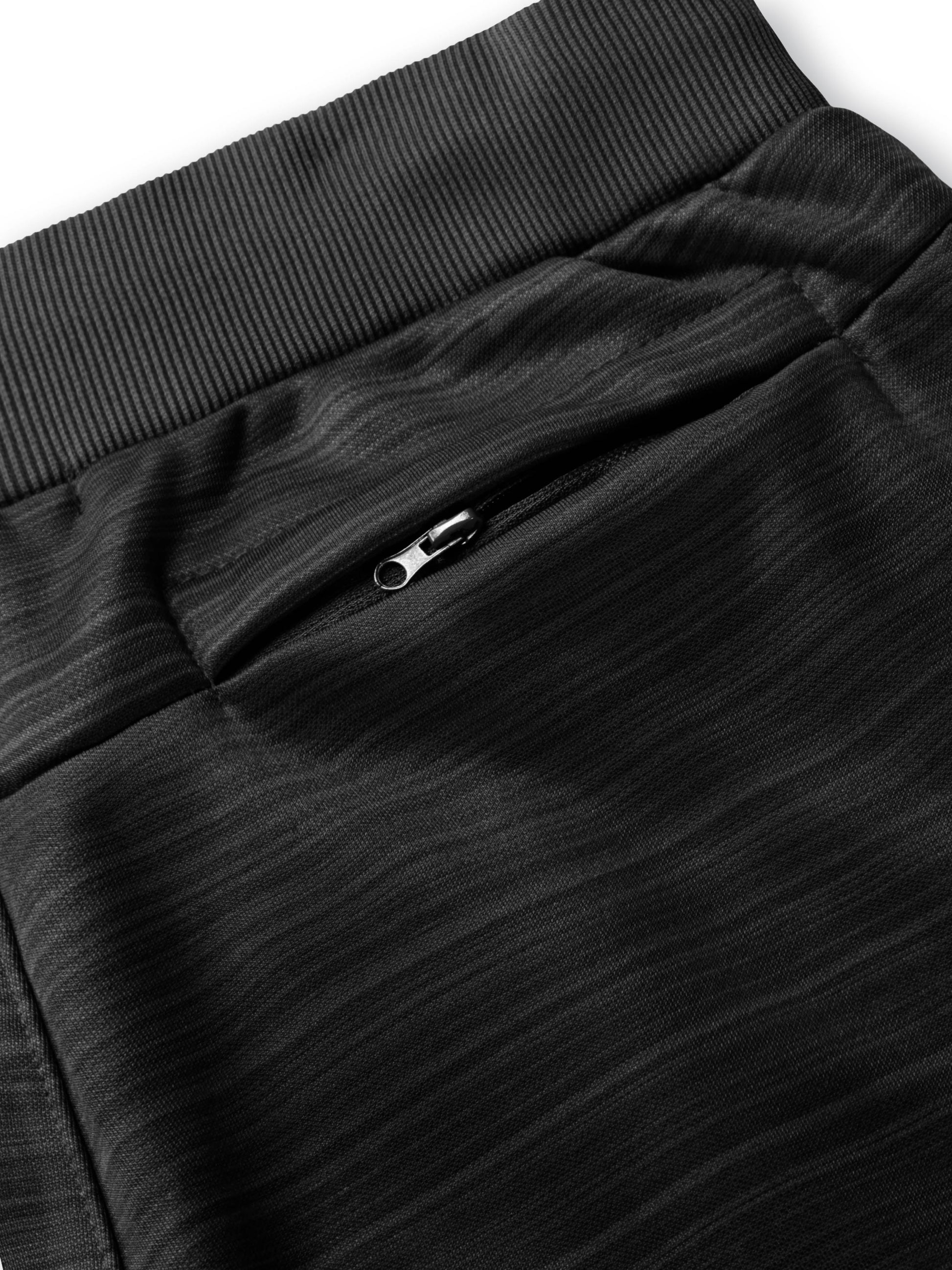 Mens Modern Jogger Pants with Zipper Pockets Solid Slim Fit Casual Brushed Sweatpants