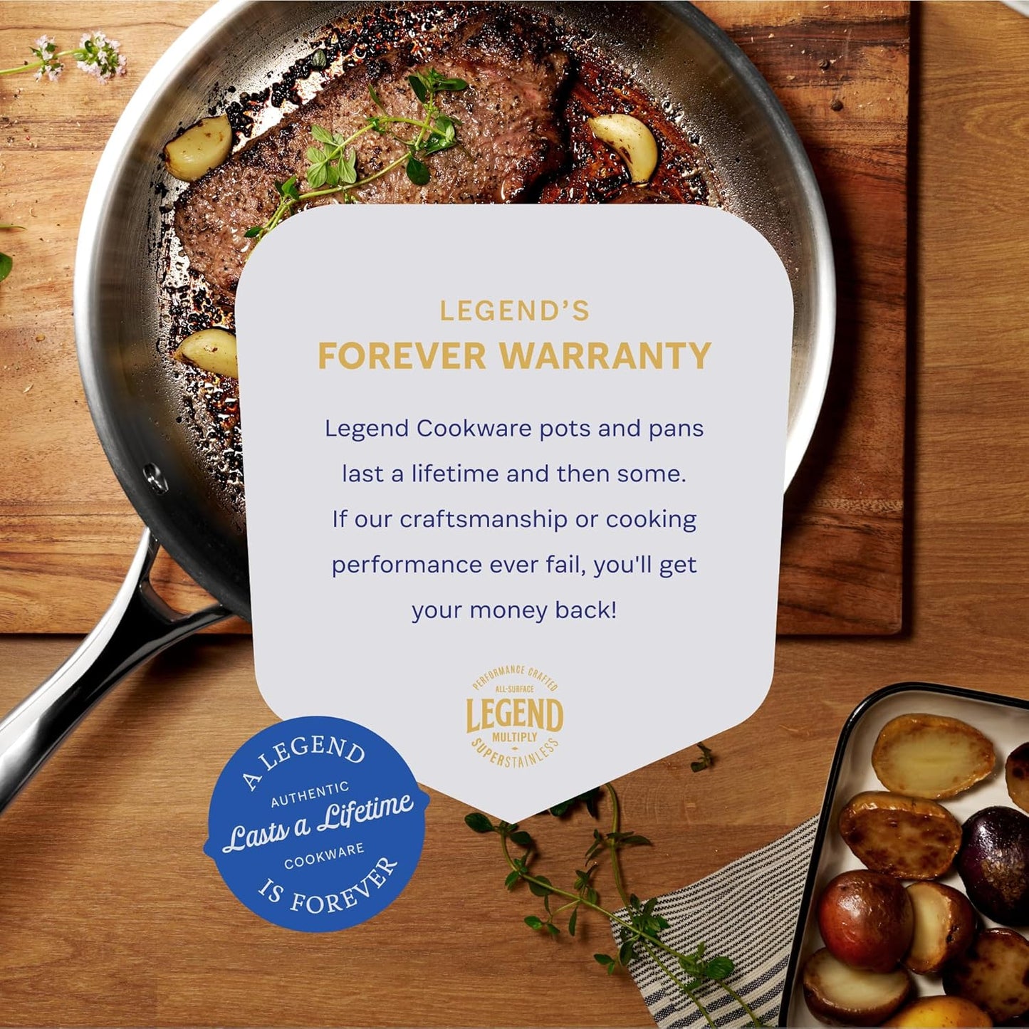 Stainless Steel Cookware Set | 5 Ply 12-Piece Pot and Pan Set Induction Compatible, Non-Toxic | Best Heavy Duty 18/8 Full Clad Construction | Oven Safe Even Heating PFOA PTFE PFOS Free