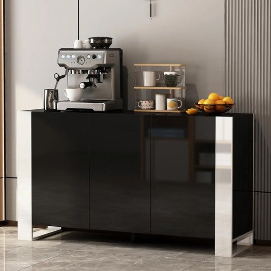 Coffee Bar Cabinet Buffet Cabinets Sideboard for Kitchen, 55''W,Kitchen Cabinet with Doors and Adjustable Shelves