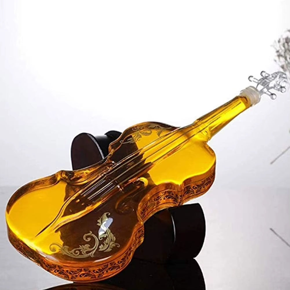 Whiskey Decanter Violin Decanter Crystal Drinking Cup Whiskey Glasses Cup for Wine Cocktail Vodka Home Halloween Party Bar Gift