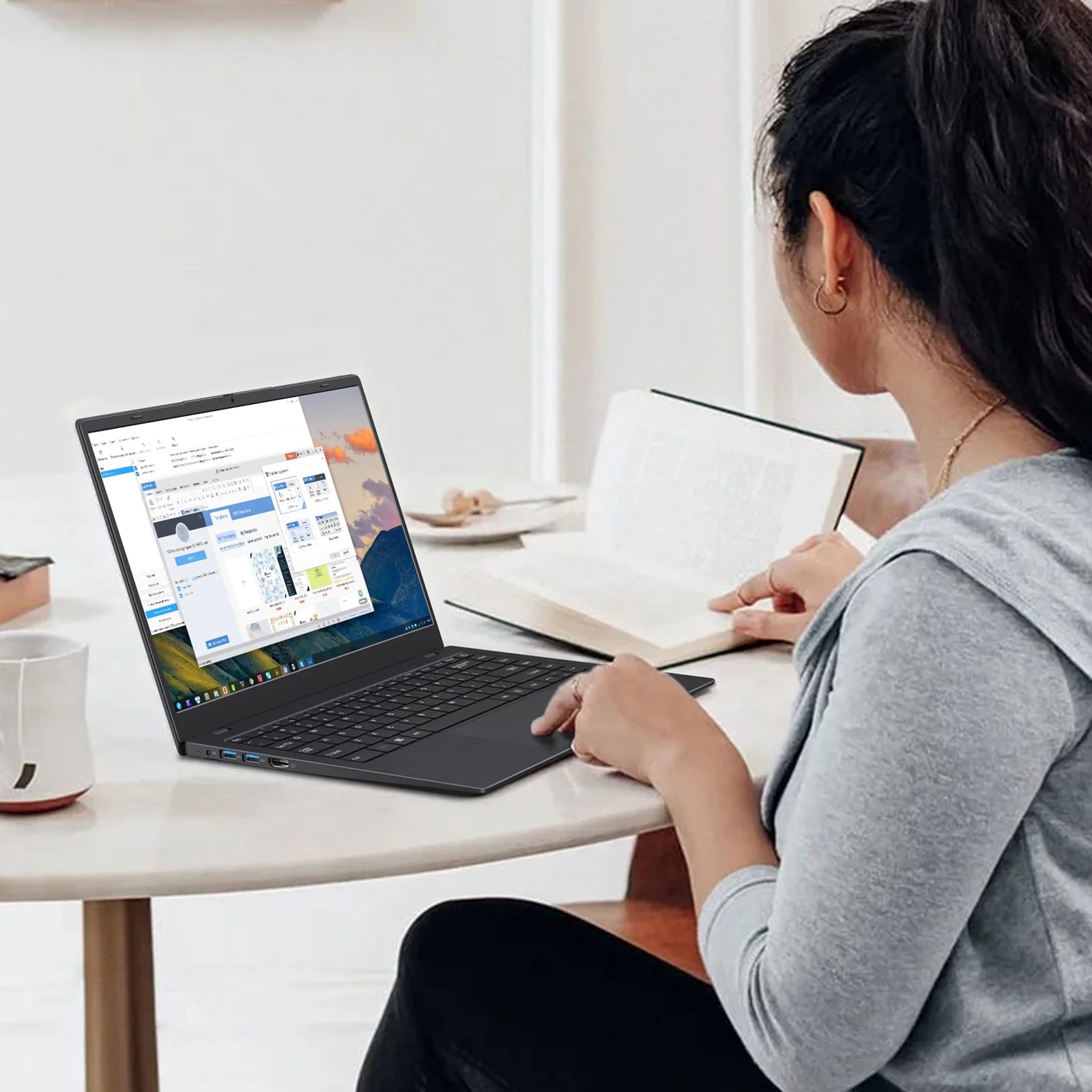 14 Inch Windows 11 Laptops New Intel Celeron N4000 up to 2.6Ghz 8GB RAM 256GB ROM Netbook Laptop Computer for Beginner, Student, Business