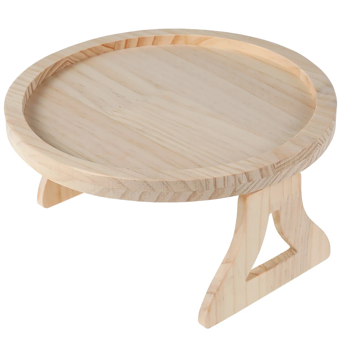 Sofa Arm Clip Table,Natural Pine Wood Sofa Side Tables round Foldable Sofa Armrest Clip-On Tray Table Couch Arm Rest Organizer