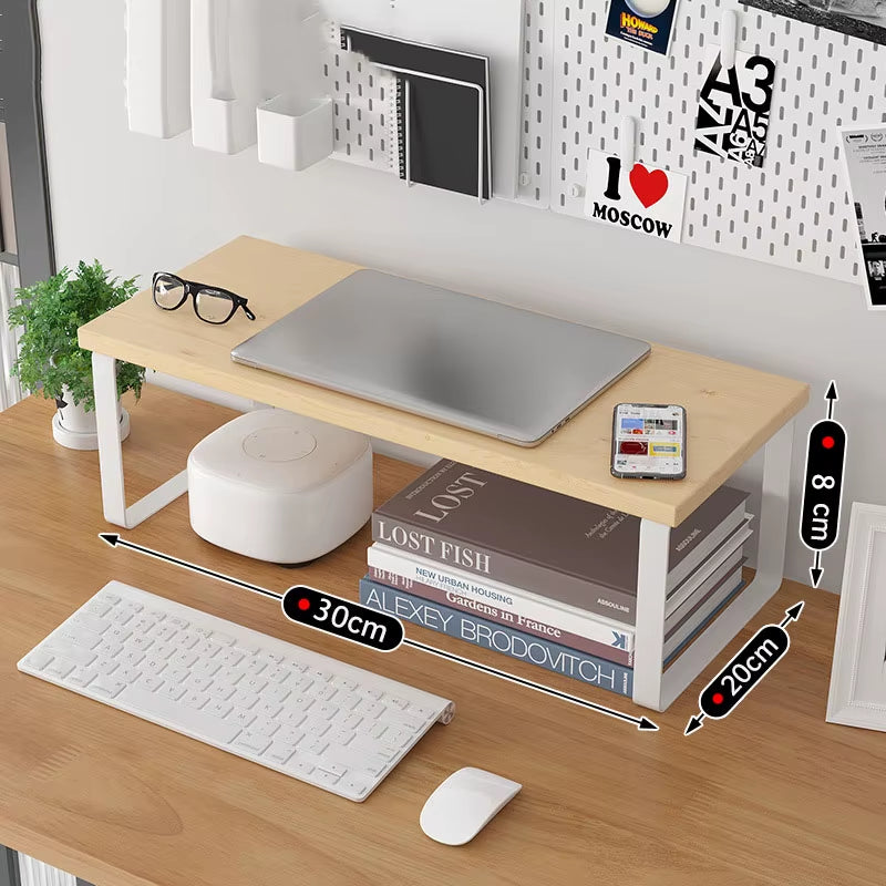 Multiple Sizes Desktop Computer with Elevated Laptop Display Elevated Dormitory Desktop Storage Office Screen Base Bracket