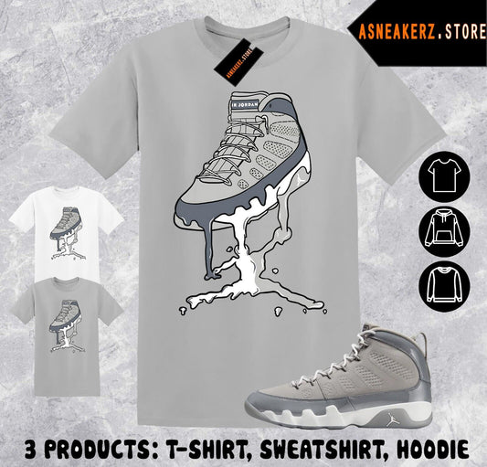 Shirt to Match AJ 9 Cool Grey Sneaker Matching Tee Drip Dripping 9S T-Shirt