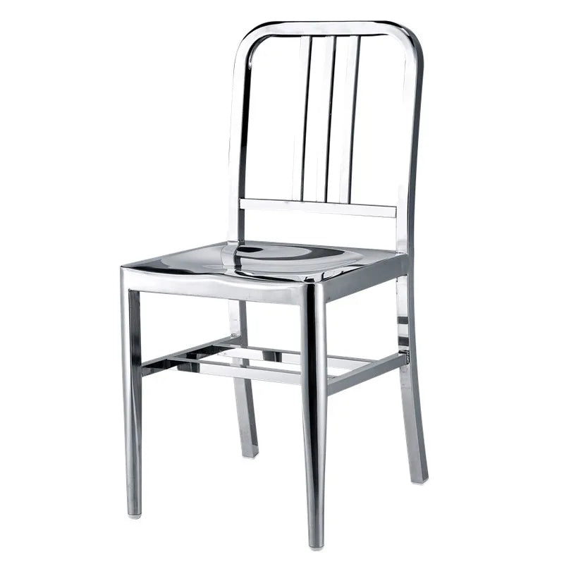 Stainless Steel Chair Industrial Dining Chairs Metal Frame Nordic Modern Minimalist Chair with Back Outdoor Restaurant Furniture