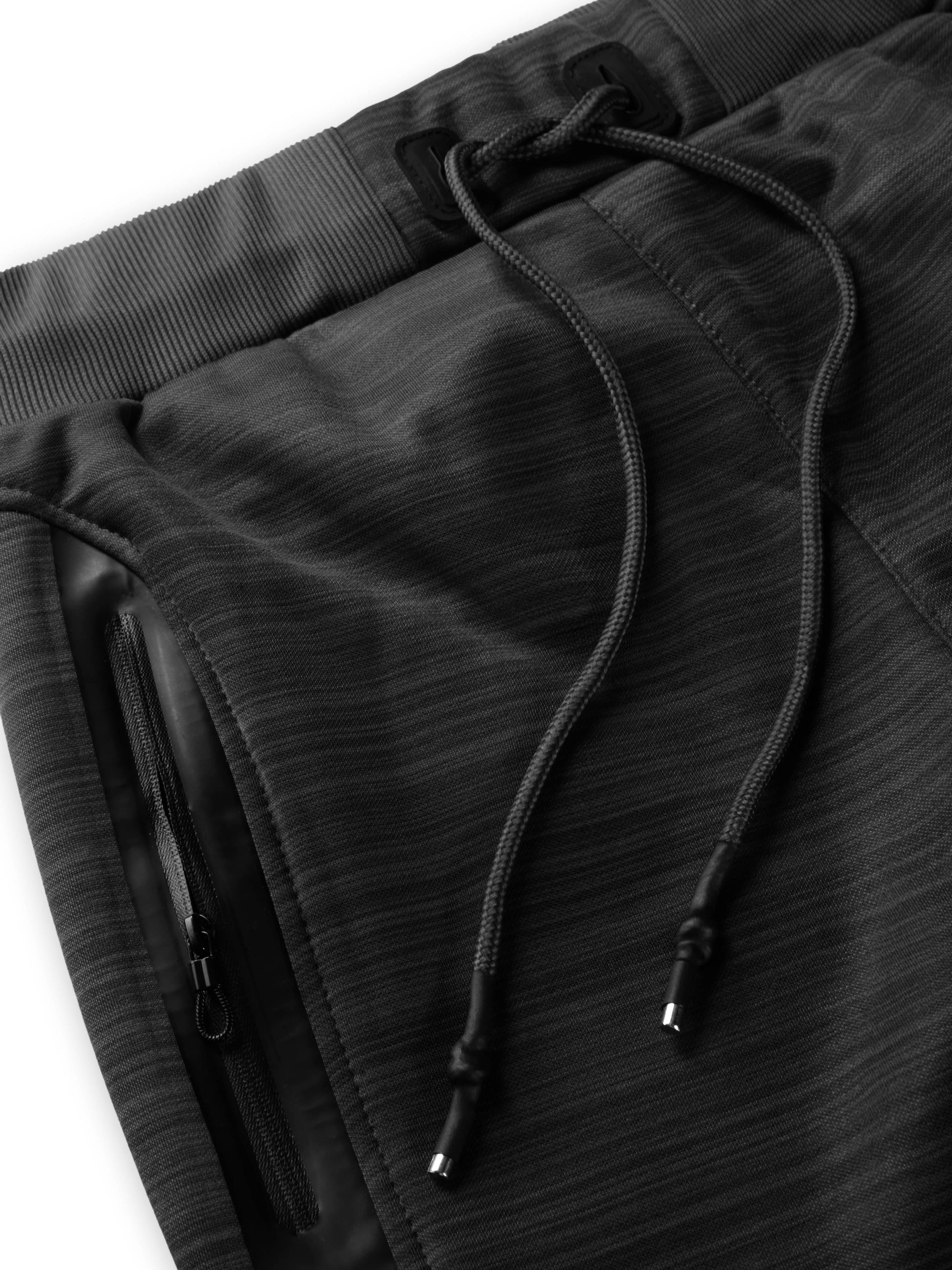 Mens Modern Jogger Pants with Zipper Pockets Solid Slim Fit Casual Brushed Sweatpants