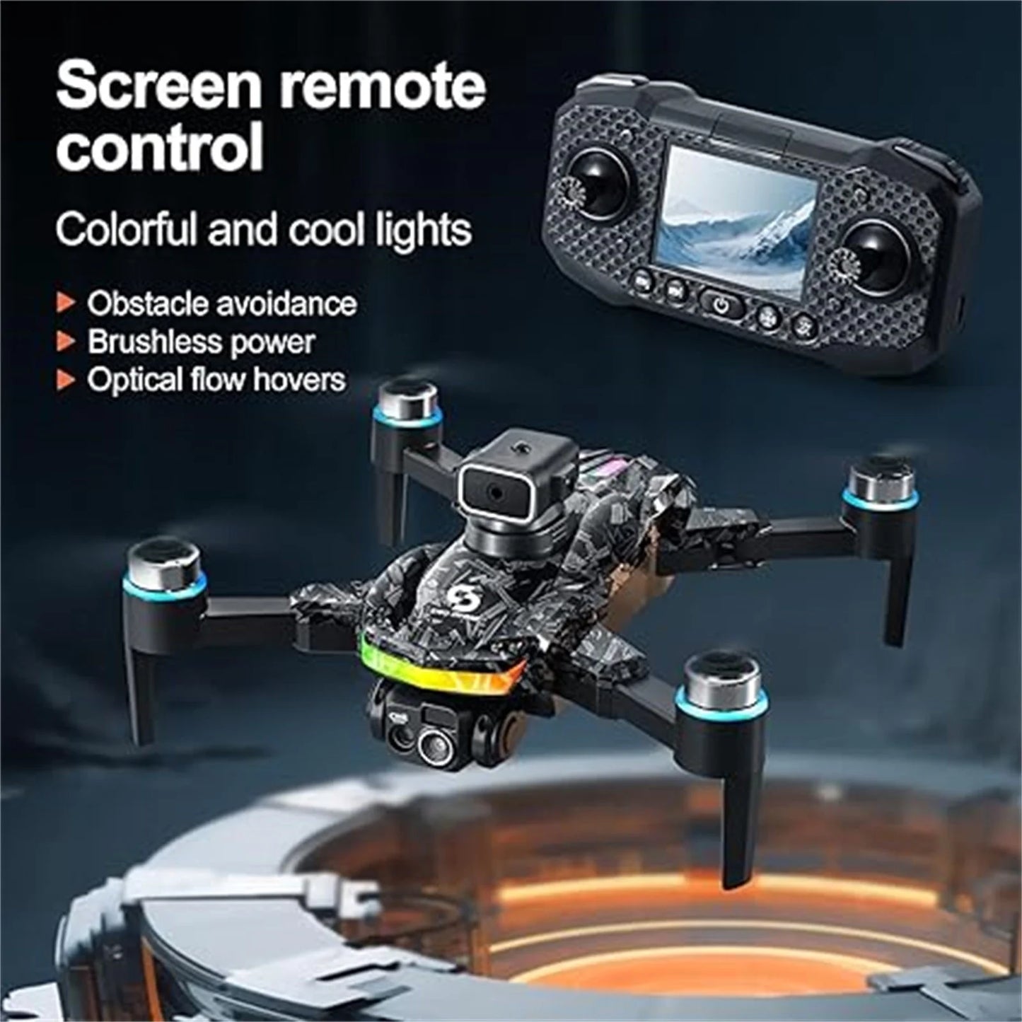 GPS Drones with Camera for Adults and Beginner 4K, FPV Drone New S160 Remote Control Folding Light Brushless Aircraft Intelligent Obstacle Avoidance HD Screen Aerial Drone