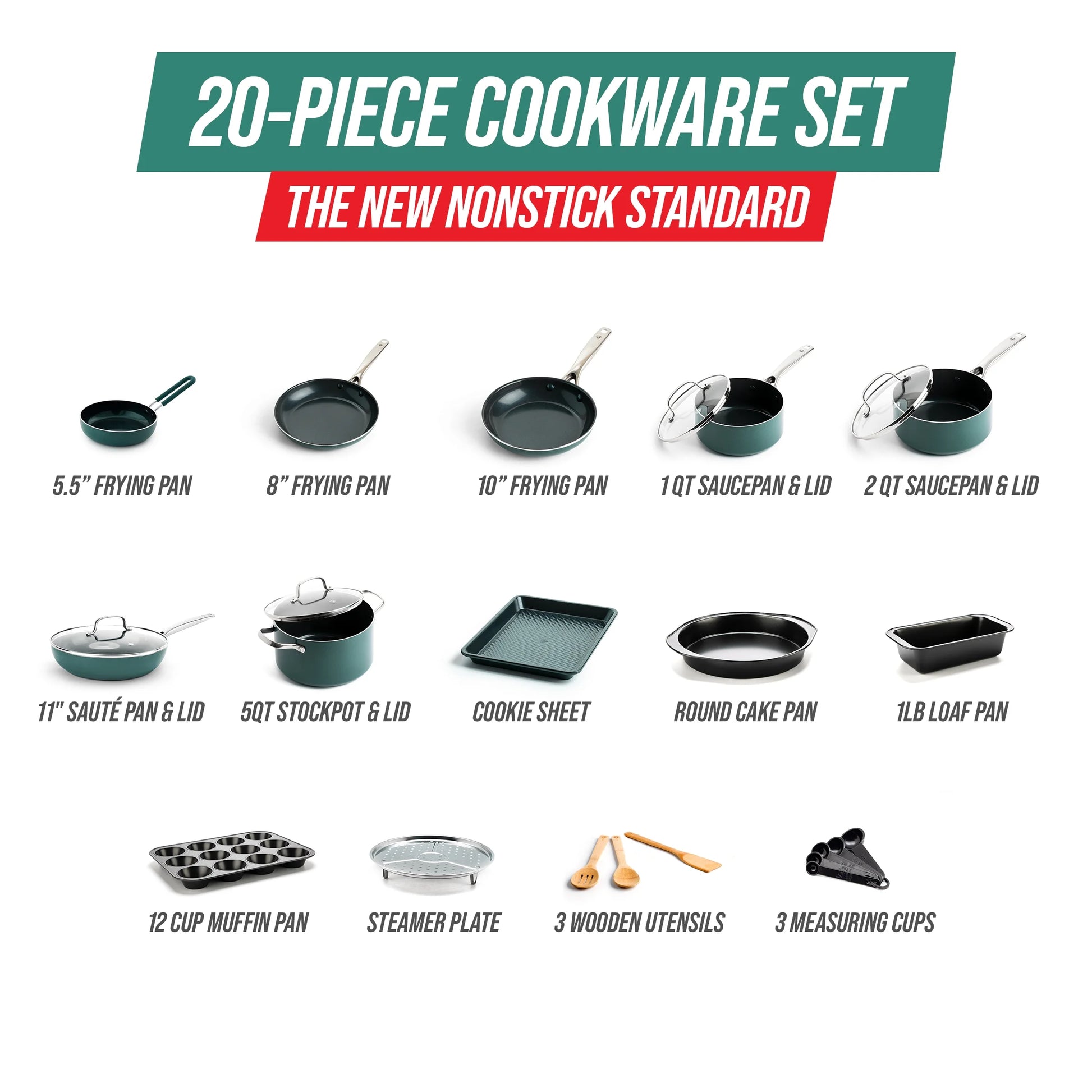 Green Diamond 20Pc Set, Green